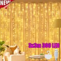 300 LED Lichterkette Lichtervorhang Lichternetz Party Garten Innen.Außen Deko DE