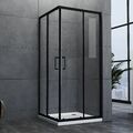 Duschkabine 90x90 100x100 Eckeinstieg Schiebetür Duschabtrennung Schwarz Dusche