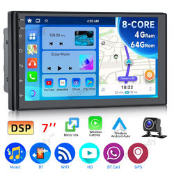 7" 2 DIN Autoradio Apple Carplay 4+64G Android 13 Mit GPS Nav WIFI FM RDS Kamera