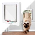 Katzenklappe Katzentür Hundeklappe 4 Wege Magnet-Verschluss für Katzen Plastic