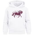 Kinder Hoodie Mädchen Pferde Herzen Motiv Mädchengeschenke mit Pferde Herzchen