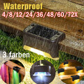 LED Solarleuchten Wandlampen Zaunleuchte Gartenleuchte Außen Treppen Lampe 4-72X