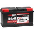 LANGZEIT Autobatterie 12V 105AH 900A/EN Starterbatterie ersetzt 100Ah Batterie