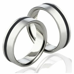 UNISEX PARTNERRINGE FREUNDSCHAFT BICOLOR AUS TITAN MIT LASERGRAVUR ORI6