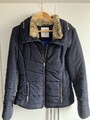 Steppjacke Dunkelblau mit Webpelz- Kragen Gr M Q/S S. Oliver