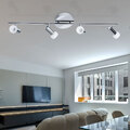 Deckenleuchte Spotleuchte Deckenlampe Glasschirme weiß Chrom beweglich 4x LED