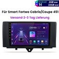 Für Smart Fortwo Cabrio/Coupe 451 2010-2015 Android 14 Autoradio GPS NAVI RDS