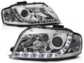 Scheinwerfer Set für H7/H1 mit Tagfahrlicht Optik Audi A3 8P BJ 05/03-03/08 Chro