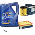 BOSCH Inspektionspaket 5L MANNOL Special Plus 10W-30 für Opel Zafira A 1.8 16V