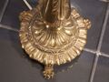 antik Messing Tisch Lampe Leuchte "nur Fuß" Frankreich um 1900 Löwenfüße H 36 cm