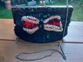 Handtasche, Bügeltasche, Handarbeit, Kette, Abendtasche, Theater Recycling