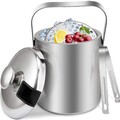 Eiswürfelbehälter Edelstahl Party Eiswürfel Eiseimer mit Deckel Zange