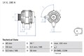 Lichtmaschine Generator Lima BOSCH 0 986 081 890 +68.57€ Pfand für PASSAT CC VW