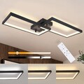 LED Deckenlampe Dimmbar mit Fernbedienung Wohnzimmer Deckenleuchte Lampe Schwarz