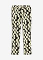 Stretch-Hose Gr. 40 Schwarz Mintgrün Naturbeige Gepunktet Damenhose Pants Neu