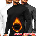 Herren Langarmshirt Rollkragen Pullover Unterhemd Sweatshirt Thermohemd Top GZ
