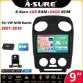 DAB+ 8-Core Android 14 Autoradio Carplay GPS Navi +Kam Für VW New Beetle 2001-10