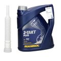 4 Liter Mannol 2-TAKT PLUS Öl teilsynthetisch Motorrad Motoröl + Auslaufschlauch