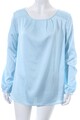 REKEN MAAR Langarm-Bluse Damen Bluse Gr. DE 42 babyblau Elegant