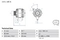 Lichtmaschine Generator für Audi A4 B6 Limo Kombi 2000 - 2004 Bosch 0986044470