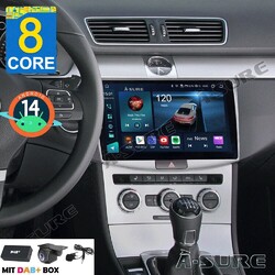 8-Core Android 14 Autoradio Carplay Navi DAB+ Kam Für VW Passat B7 CC 2010-2015