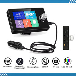 DAB+ 2.8" Autoradio Adapter Bluetooth USB AUX Wireless FM Transmitter EmpfäNger