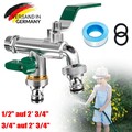 Außenwasserhahn Doppel Wasserhahn Garten 1/2 3/4 Zoll Anschluss Auslaufhahn DHL