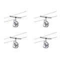 4er Set Paulmann Halogen Seilspot GU5,3 chrom matt inkl. 1W LED Seilabstand 16 c