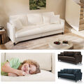 3 Sitzer Sofa Couch Armrest Sofas Bequeme Lounge Loveseat Gästesofa mit Kissen