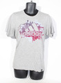Adidas T-Shirt groß grau kurzärmelig 2010 Retro Grafikdruck Herren