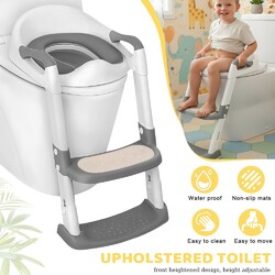 Toilettentrainer Kinder 3 in 1 Toilettensitz mit Treppe Kissengriff WC Sitz