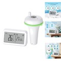 Funk Poolthermometer, Schwimmend Poolthermometer mit Innentemperatur- und Luf...