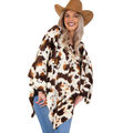 Poncho Western für Erwachsene Überwurf mit Fleckenmuster Einzeln oder mit Cowboy