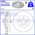 2x Bremsscheibe vorne Delphi BG3208C für AUDI SEAT SKODA VW