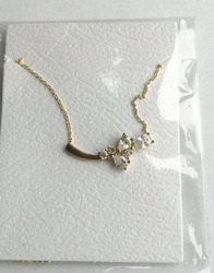 Ankerkette Kette Collier mit Zirkon Anhänger Gold 375 Gelbgold 9K NEU  (3202)