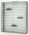 Wandvitrine IP Sammlervitrine Glas Wand hängend Alu abschließbar & Spiegel 80 cm