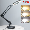 Lupe mit Licht und Ständer 10X Lupenleucht Dimmbare LED Schreibtischlampe 2-in-1