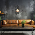 Hängeleuchte Deckenlampe Pendellampe Designleuchte Metall Kugel Schwarz D 50 cm