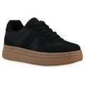 Damen Plateau Sneaker Schnürer Basic Freizeit Schnür 841532 Schuhe 