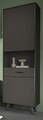 Vitrine in grau matt Vitrinenschrank Hochschrank Wohnzimmer 58 x 195 cm Madea