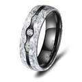 Damen Partnerring Ehering Schwarz Black Titanium Carbon Zirkonia Marrya DBT-11