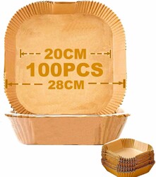Backpapier für Heißluftfritteuse, 100 Stück 20cm Airfryer Paper für Cosori 5,5L 