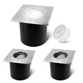 3x Bodeneinbauleuchte Außen IP67 schwenkbar flach fourSTEP LED Modul neutral 4W