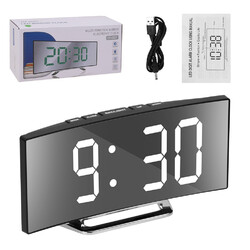 7" LED Wecker Digital Alarm Wecker Temperatur Schlummerfunktion Nachttisch Uhr