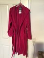 Vossen Texas Unisex Bademantel Morgenmantel mit Kapuze Cranberry Gr: XL