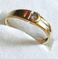 Goldring Gelbgold Ring 333 mit elegante Zirkonia , Gr. 56, Art Deco 