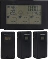 Wetterstation Funk Thermometer Hygrometer Innen/Außenpool mit 3 Sensoren Schwarz