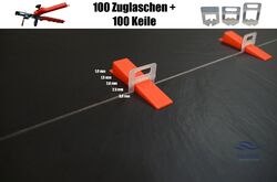 Nivelliersystem Zuglaschen Fliesen Plan System Verlegehilfe Keile 1-3mm Laschen