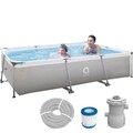 Frame Pool 300 x 207 x 65 Set Gartenpool Aufstellpool Schwimmbad grau mit Pumpe