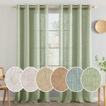 Gardinen Vorhänge Grün 225x140 cm Leinenoptik 2er Set Kurz Vorhang